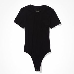 American Eagle Crew Neck Body Suit Black